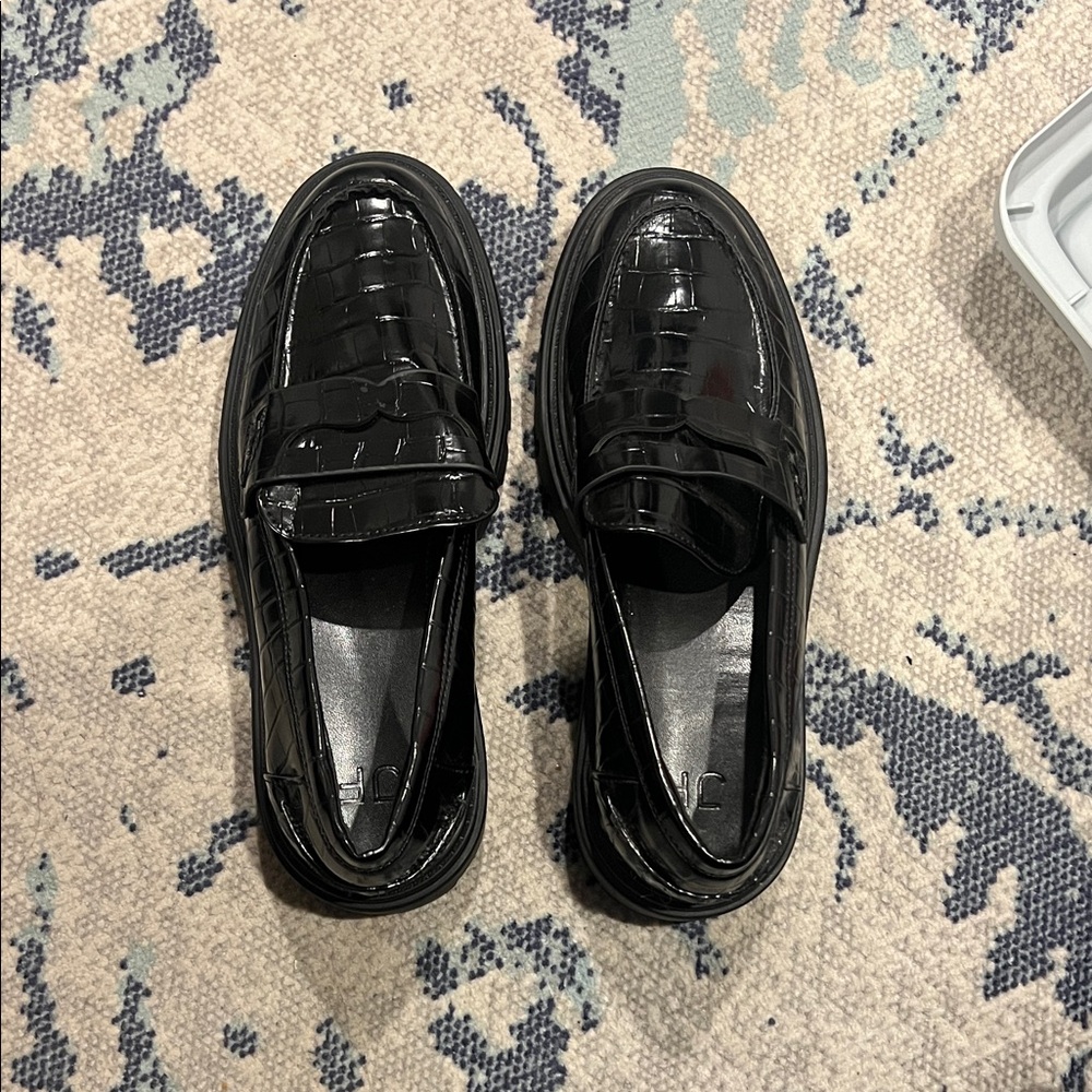 JustFab Black Patent Loafers
